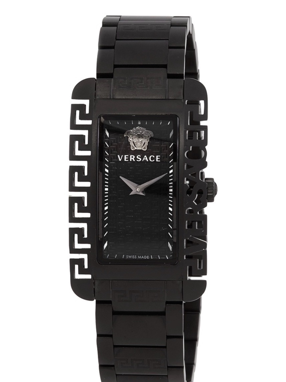 Versace Black Rectangular Medusa Cutout Bracelet unisex Watch